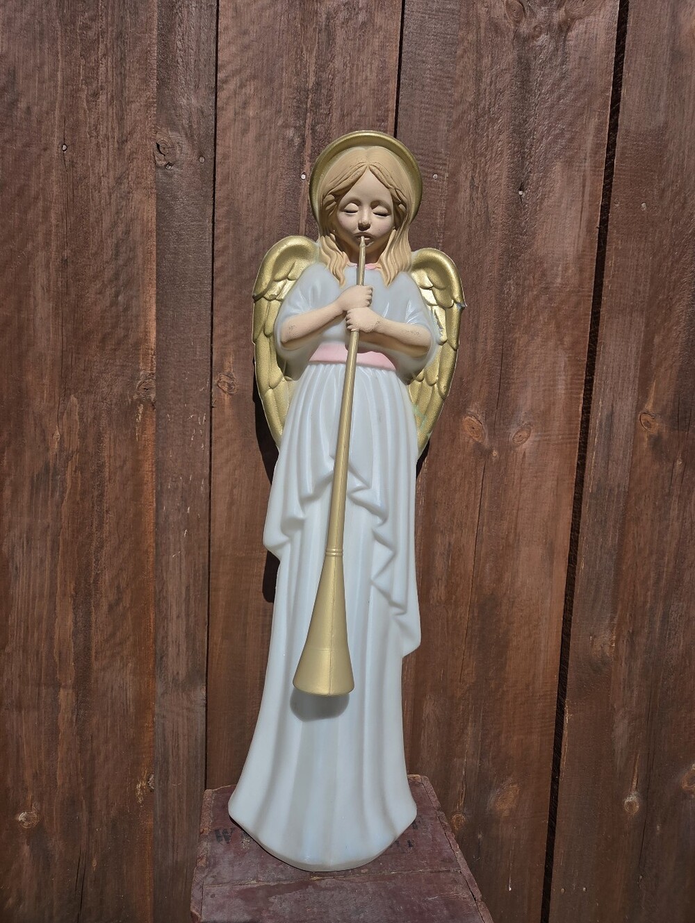 Vintage TPI Angel Lighted Blow Mold Christmas Decoration 34"